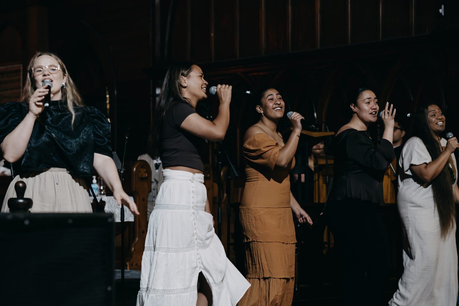 A performance Ness delivered in a heritage venue strung with lights